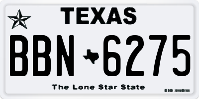 TX license plate BBN6275