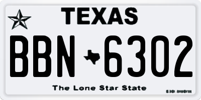 TX license plate BBN6302