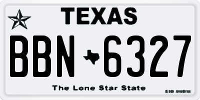 TX license plate BBN6327