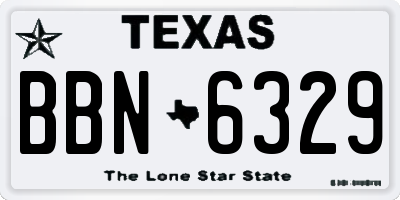 TX license plate BBN6329