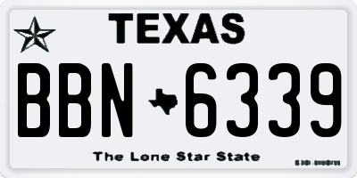 TX license plate BBN6339
