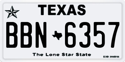 TX license plate BBN6357