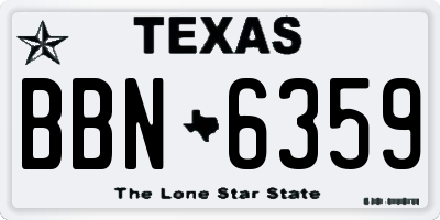 TX license plate BBN6359