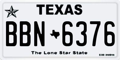 TX license plate BBN6376