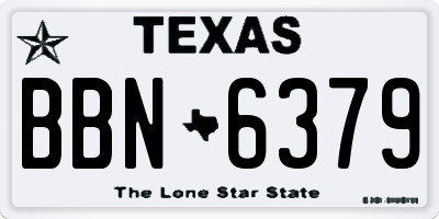 TX license plate BBN6379