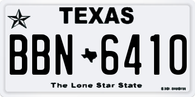 TX license plate BBN6410