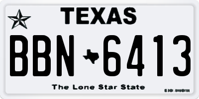 TX license plate BBN6413