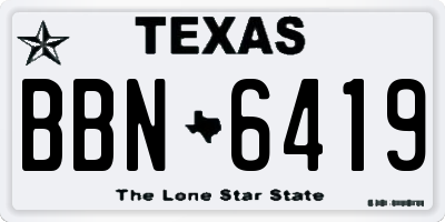 TX license plate BBN6419