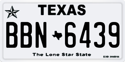 TX license plate BBN6439