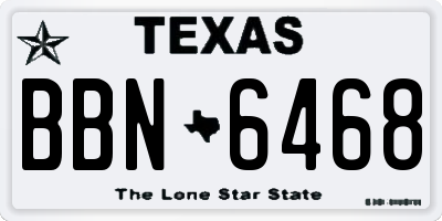 TX license plate BBN6468