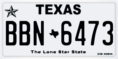 TX license plate BBN6473