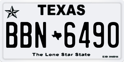 TX license plate BBN6490