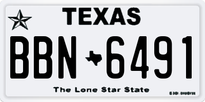 TX license plate BBN6491