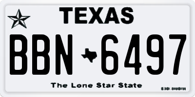 TX license plate BBN6497