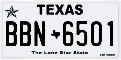 TX license plate BBN6501