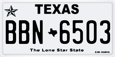 TX license plate BBN6503