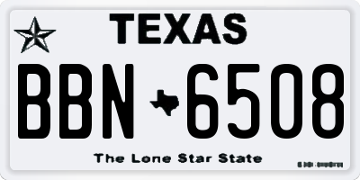TX license plate BBN6508