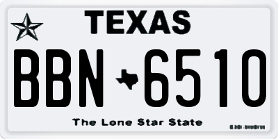 TX license plate BBN6510