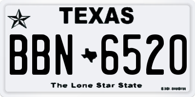 TX license plate BBN6520
