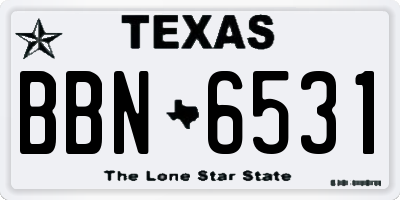 TX license plate BBN6531