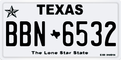 TX license plate BBN6532