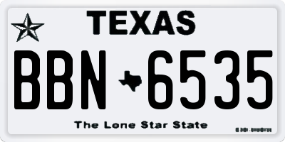TX license plate BBN6535
