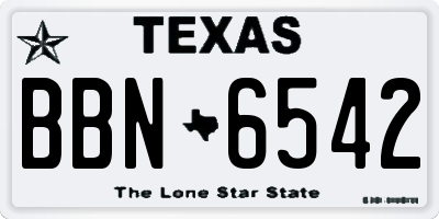 TX license plate BBN6542