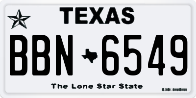 TX license plate BBN6549