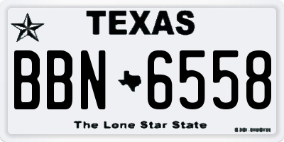 TX license plate BBN6558