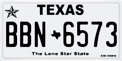 TX license plate BBN6573