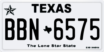 TX license plate BBN6575