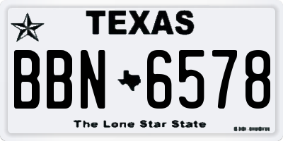 TX license plate BBN6578