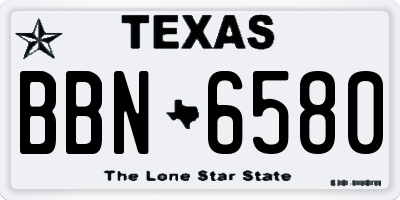 TX license plate BBN6580