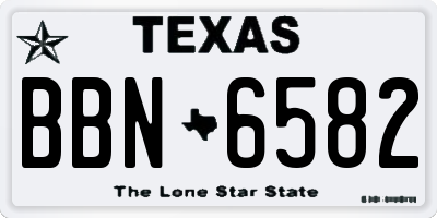 TX license plate BBN6582