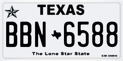 TX license plate BBN6588