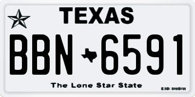 TX license plate BBN6591