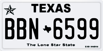 TX license plate BBN6599