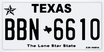 TX license plate BBN6610