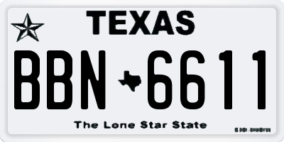 TX license plate BBN6611