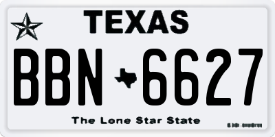 TX license plate BBN6627