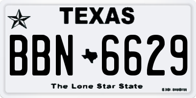 TX license plate BBN6629