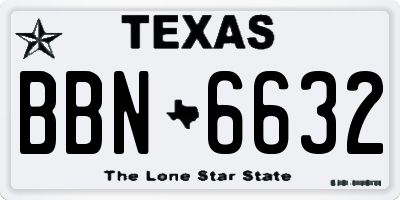 TX license plate BBN6632