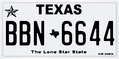 TX license plate BBN6644