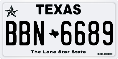 TX license plate BBN6689