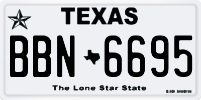 TX license plate BBN6695