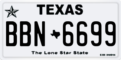 TX license plate BBN6699