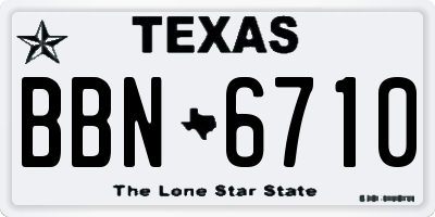 TX license plate BBN6710