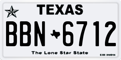 TX license plate BBN6712