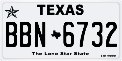 TX license plate BBN6732