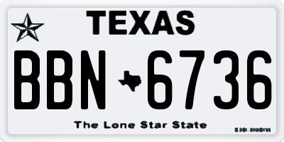 TX license plate BBN6736